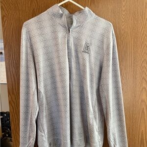 Gray Quarter-Zip Women's Top